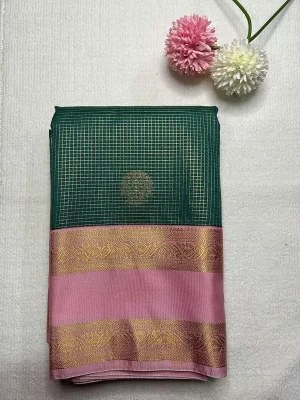 Kanchipuram Silk Saree - Bottle Green