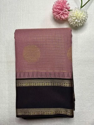 Kanchipuram Silk Saree - Mauve Pink