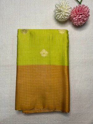 Kanchipuram Silk Saree - Parrot Green