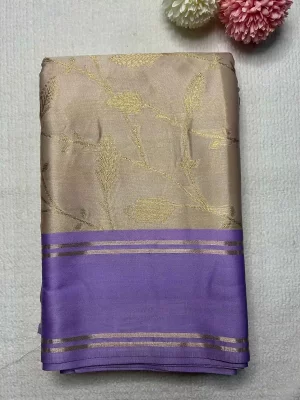 Kanchipuram Silk Saree - Beige Silk