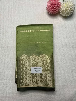 Soft Silk Saree - Pista Green