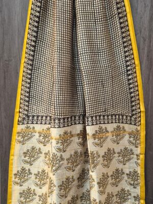 Hand Block Bagru Pure Chanderi Sarees with Blouse