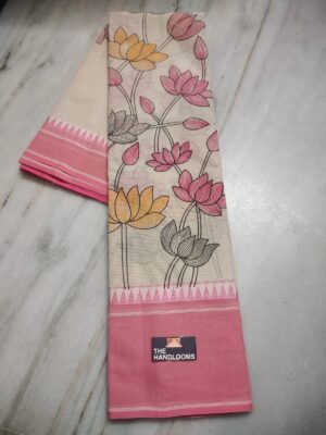 Mangalagiri Handloom Cotton Saree - Pink