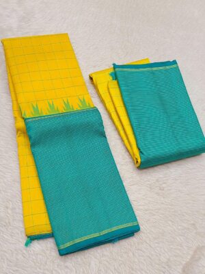 PURE KANCHIPURAM 2G HANDLOOM KORVAI TRADITIONAL HALF & HALF BORDER SILK SAREES